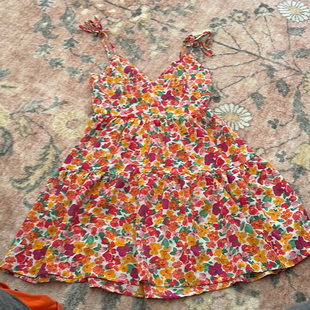 Floral Women’s Dress - Pink, Orange, Yellow